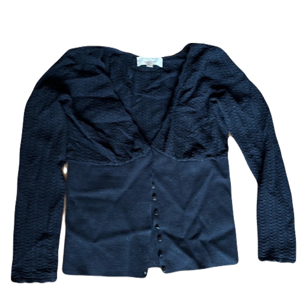 Sezane little black cardigan with 10 buttons size small